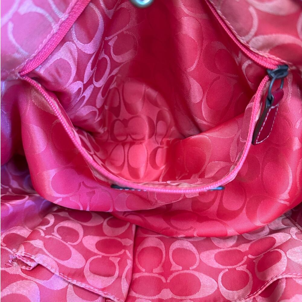 Vintage COACH y2k Red Natural Legacy Straw Tote Bag - Picture 12 of 13